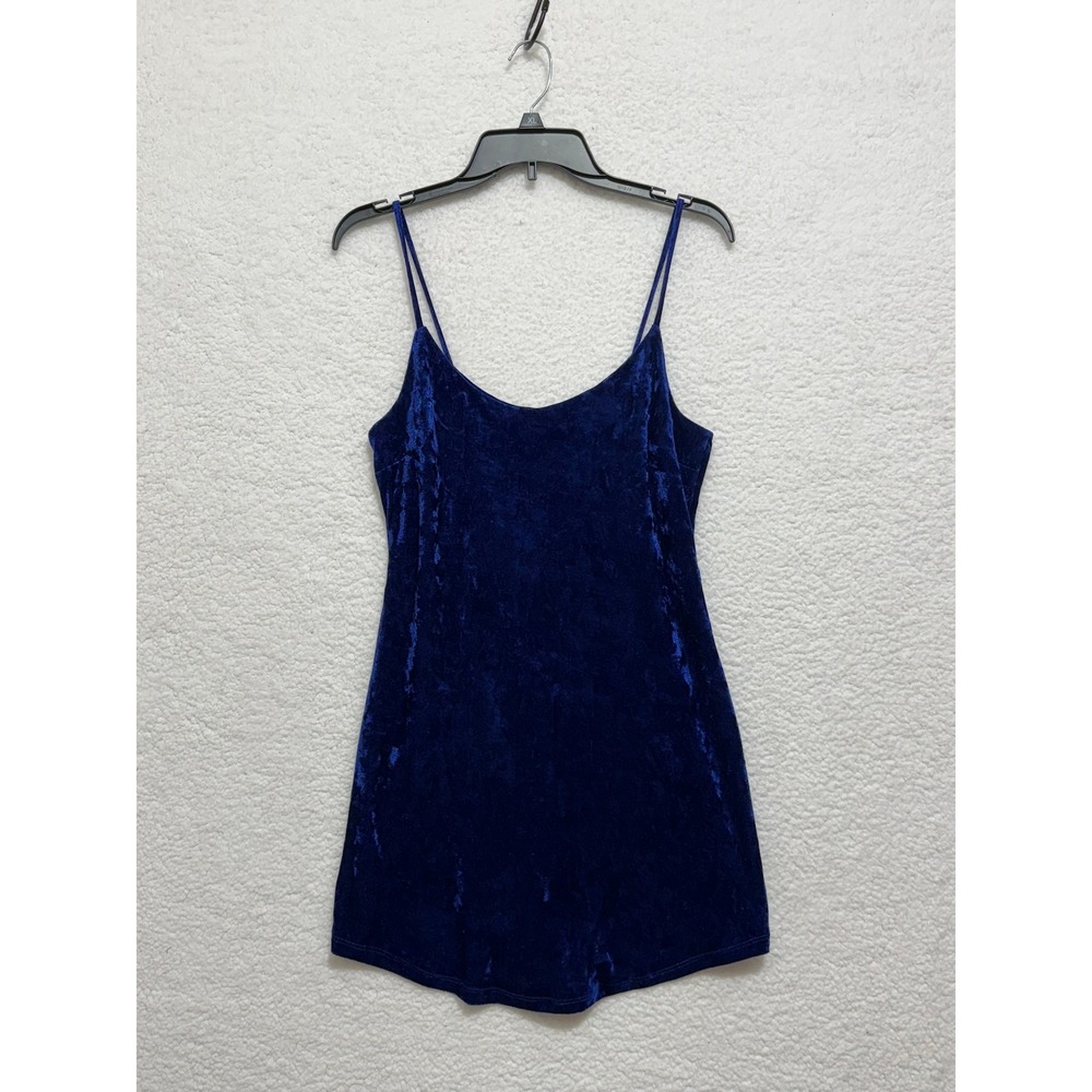 Royal Blue Velvet Camisole Dress Mini Spaghetti Strap‎ Party Clubwear
